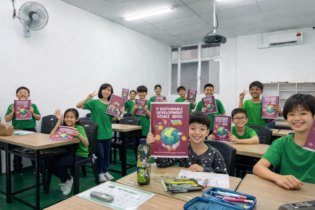 Students at LEAD International School Puchong participating in SDG-based collaborative learning.