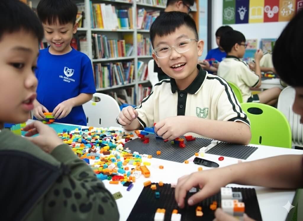 LSL Primary Student Playing with Legos during CCA