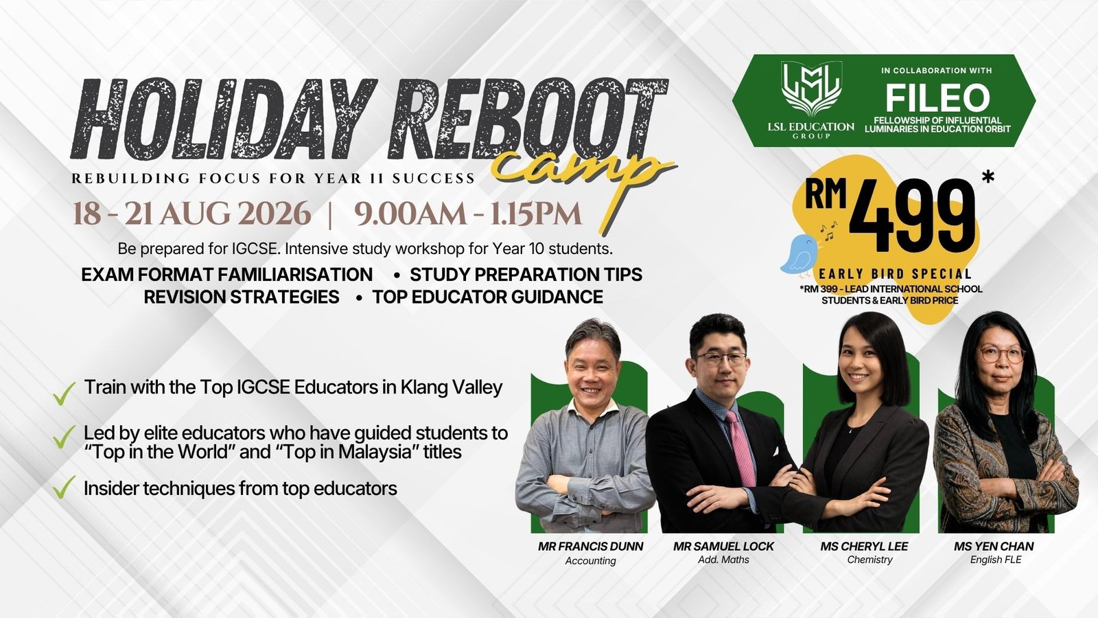 LSL Holiday Reboot Camp - Year 10 IGCSE Workshop