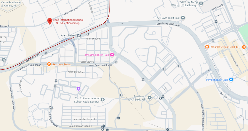 Lead International School campus location, a premium Bukit Jalil international school option located near the Alam Sutera LRT.